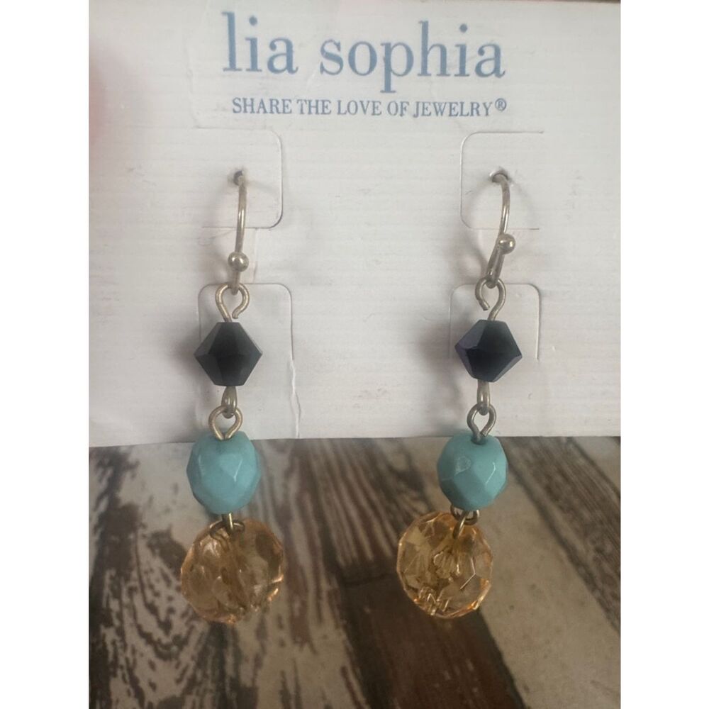 *Lia Sophia* CAYMAN Dangle Earrings Beads NEW - Picture 1 of 4